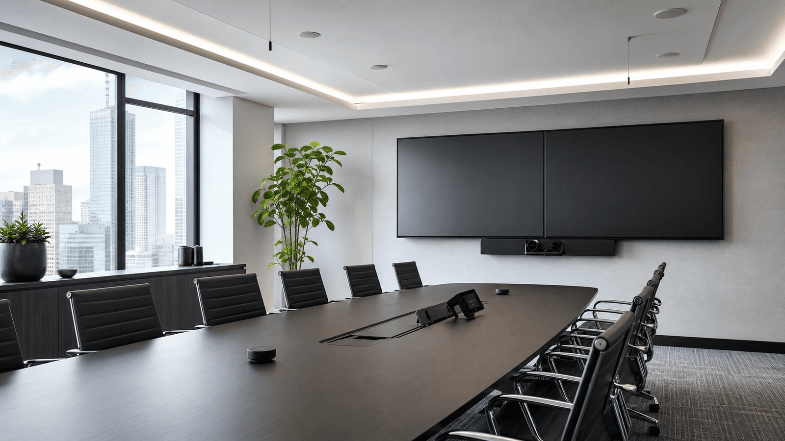 Premium AV and smart home installation in a modern living space